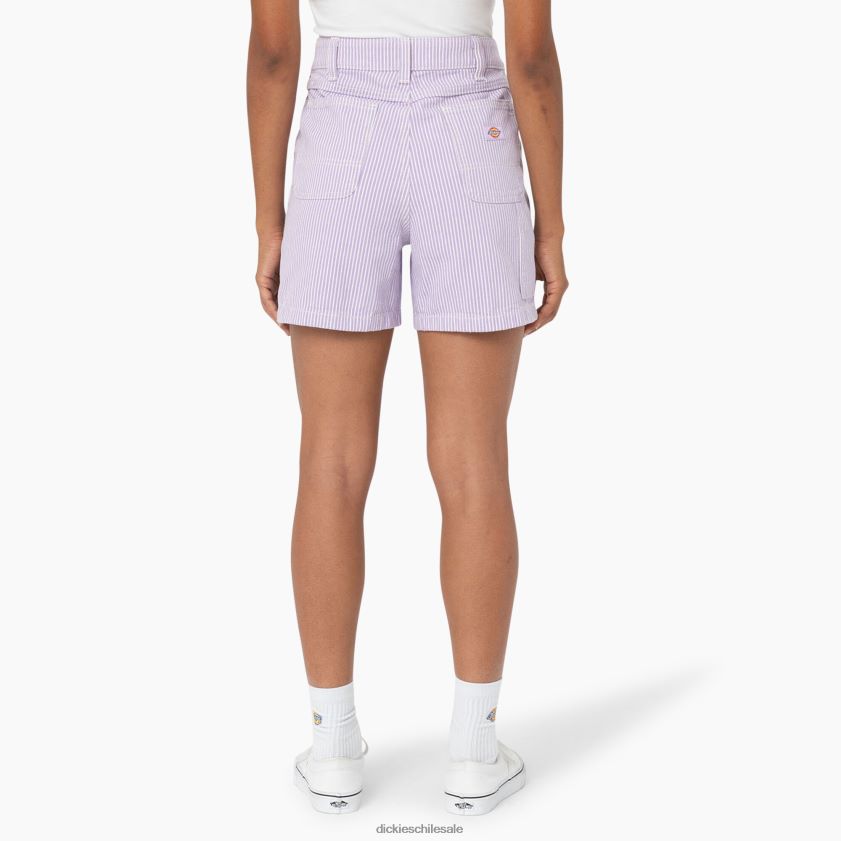 rosa morada (ur2) mujer pantalones cortos con rayas de nogal de 5\" Dickies vestir X4H0F2240