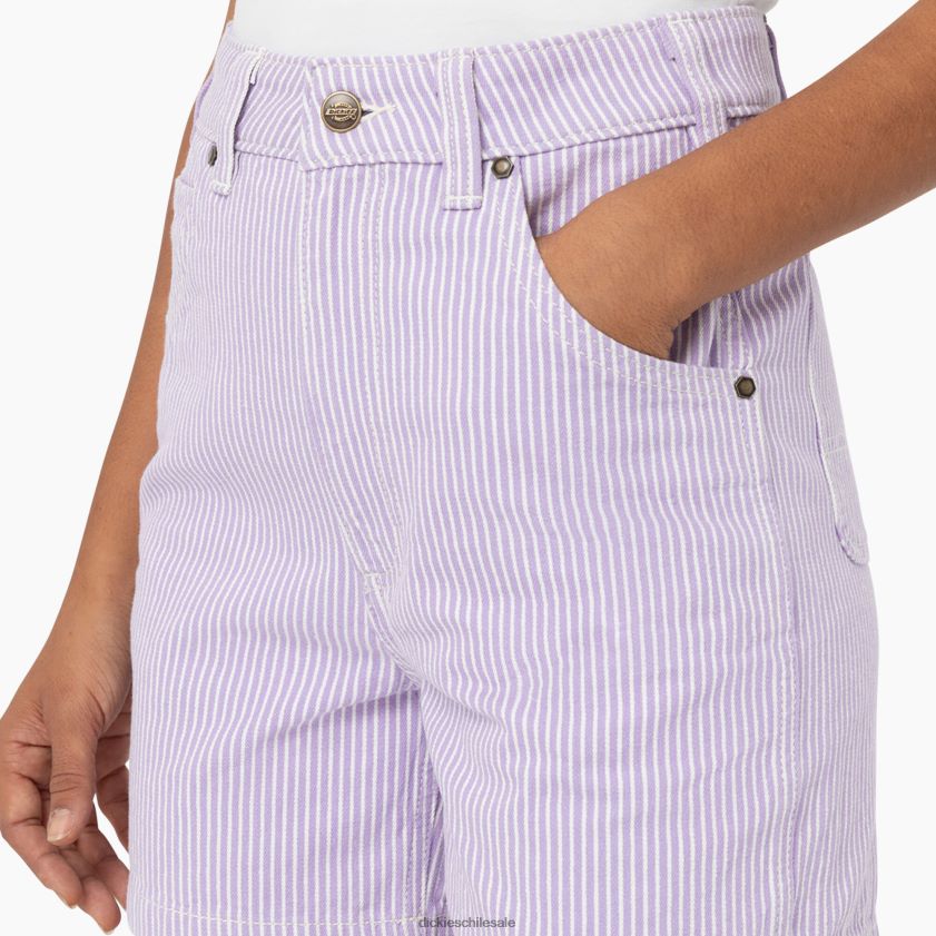 rosa morada (ur2) mujer pantalones cortos con rayas de nogal de 5\" Dickies vestir X4H0F2240