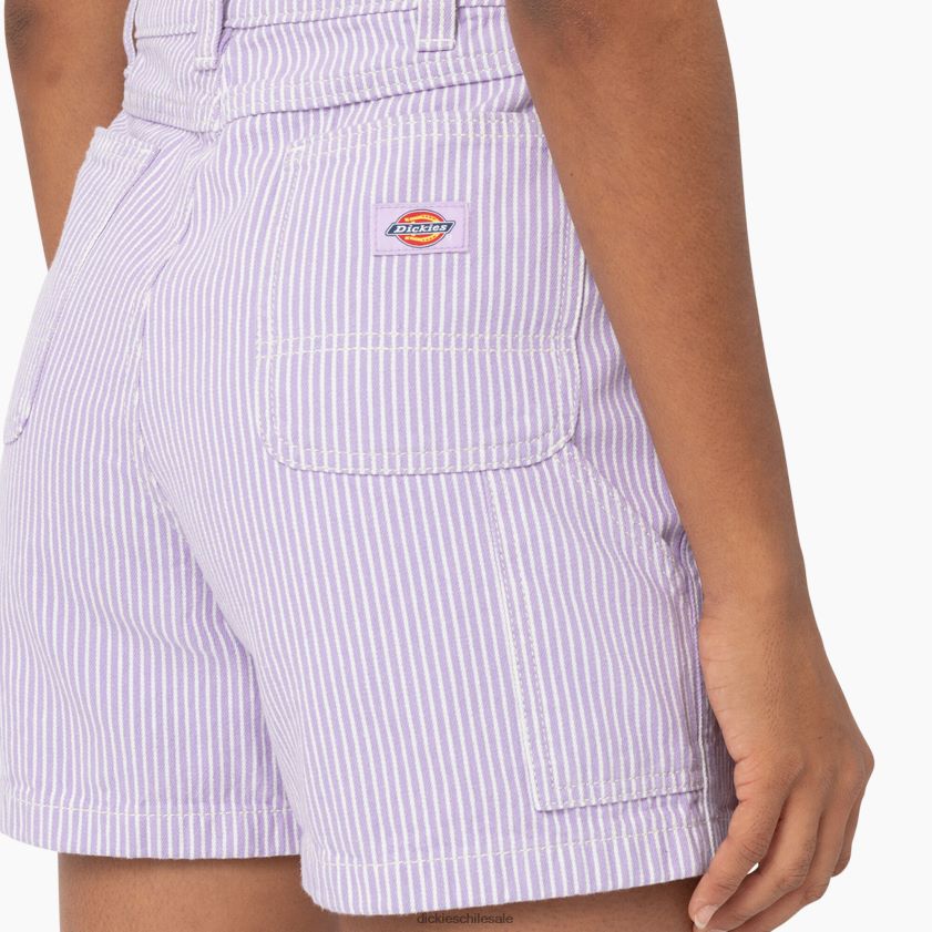 rosa morada (ur2) mujer pantalones cortos con rayas de nogal de 5\" Dickies vestir X4H0F2240