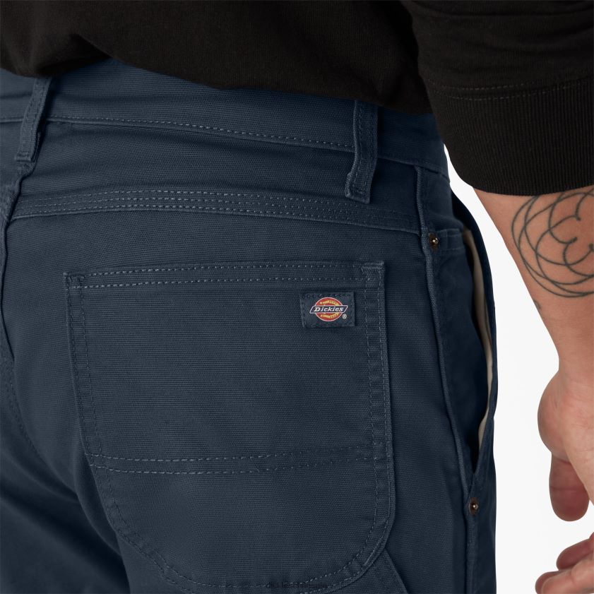 azul marino oscuro lavado a la piedra (sdn) hombres pantalones de carpintero de pato de corte regular Dickies vestir X4H0F94