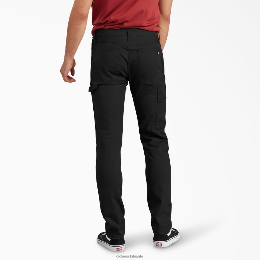 negro lavado a la piedra (sbk) hombres pantalones de pato carpintero slim fit con pernera cónica Dickies vestir X4H0F202