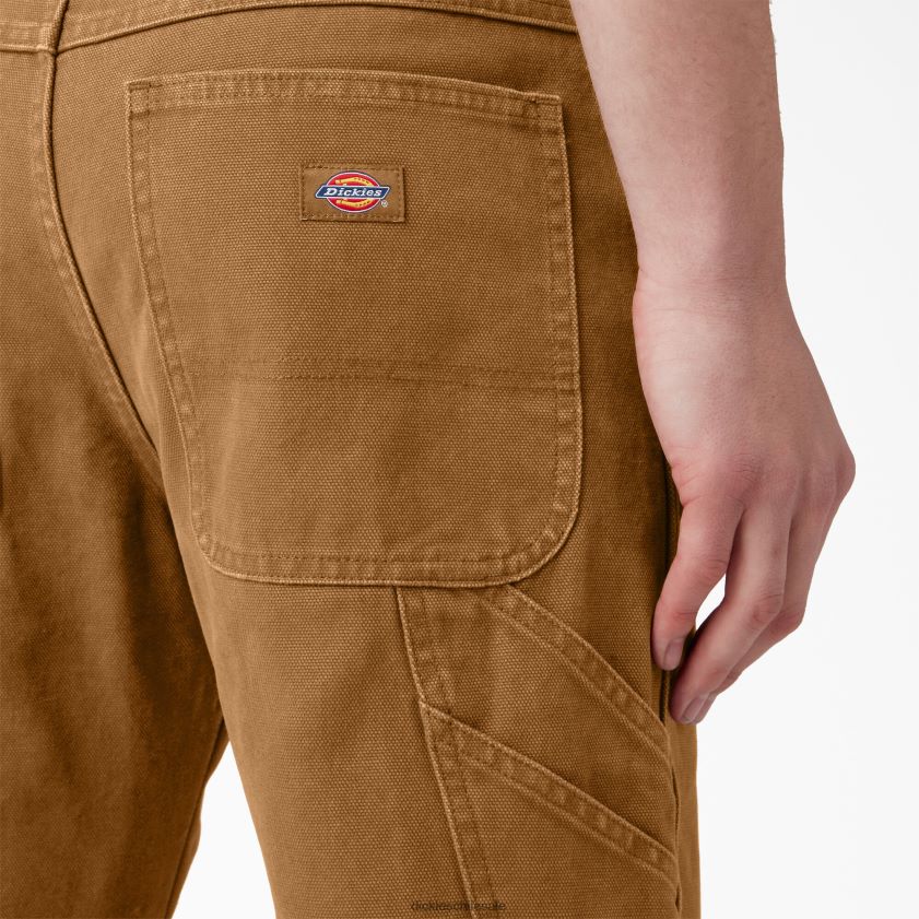 pato marrón lavado a la piedra (sbd) hombres pantalones de carpintero de pato lavado a la piedra de corte regular Dickies vestir X4H0F250