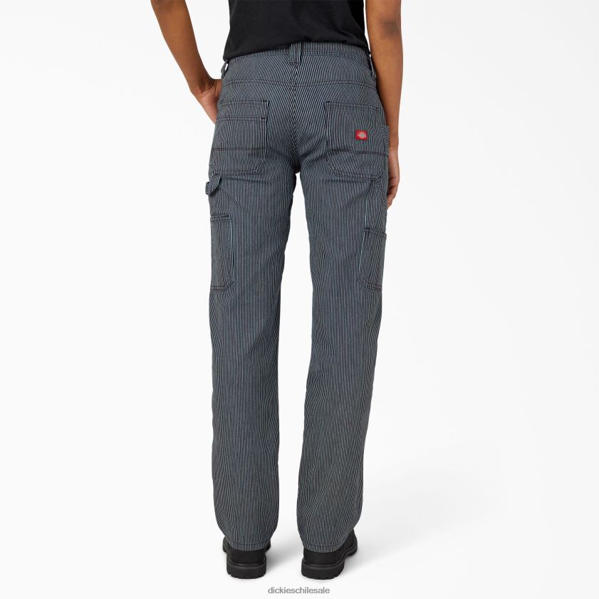 regular mujer pantalones de carpintero con rayas de nogal Dickies vestir X4H0F1811