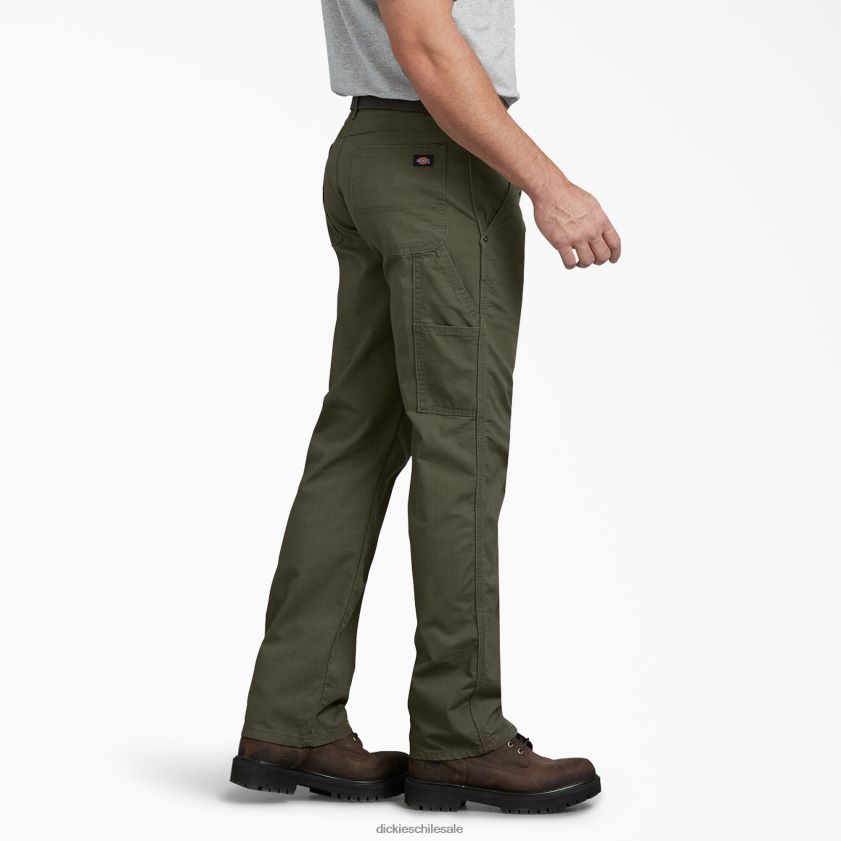 verde musgo enjuagado (rms) hombres pantalones de carpintero de corte regular ripstop Dickies vestir X4H0F216