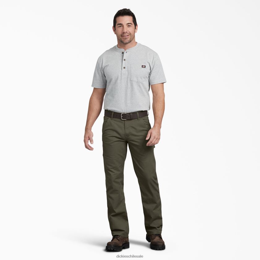 verde musgo enjuagado (rms) hombres pantalones de carpintero de corte regular ripstop Dickies vestir X4H0F216