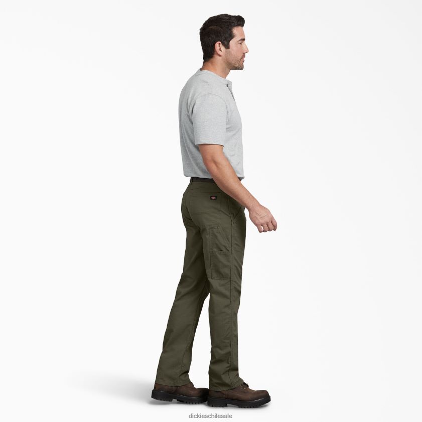 verde musgo enjuagado (rms) hombres pantalones de carpintero de corte regular ripstop Dickies vestir X4H0F216