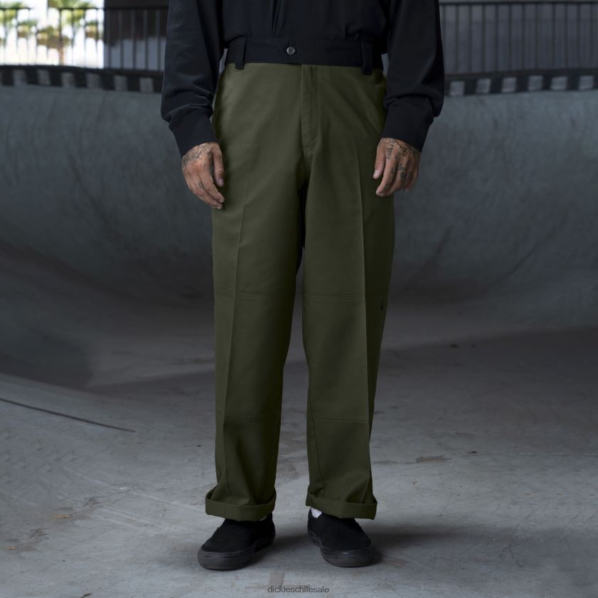 bloque de color verde oliva/negro (oac) hombres ronnie sandoval pantalones de doble rodilla Dickies vestir X4H0F235
