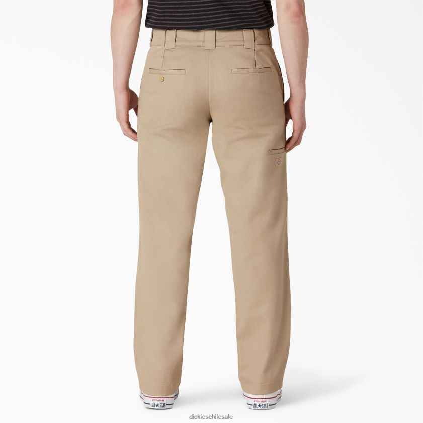 caqui (kh) hombres pantalones de doble rodilla con parte delantera plana Dickies vestir X4H0F308