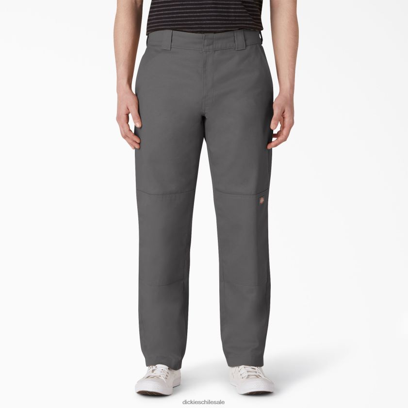 gris pizarra (sl) hombres pantalones de doble rodilla con parte delantera plana Dickies vestir X4H0F310