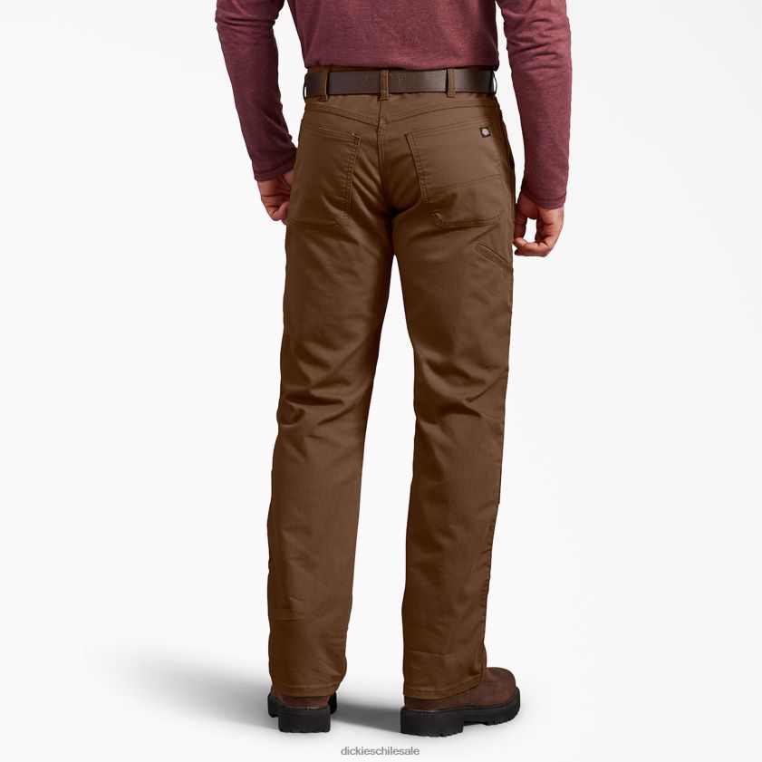 marrón madera lavada a la piedra (stb) hombres pantalones de doble rodilla de pato de ajuste regular Dickies vestir X4H0F200