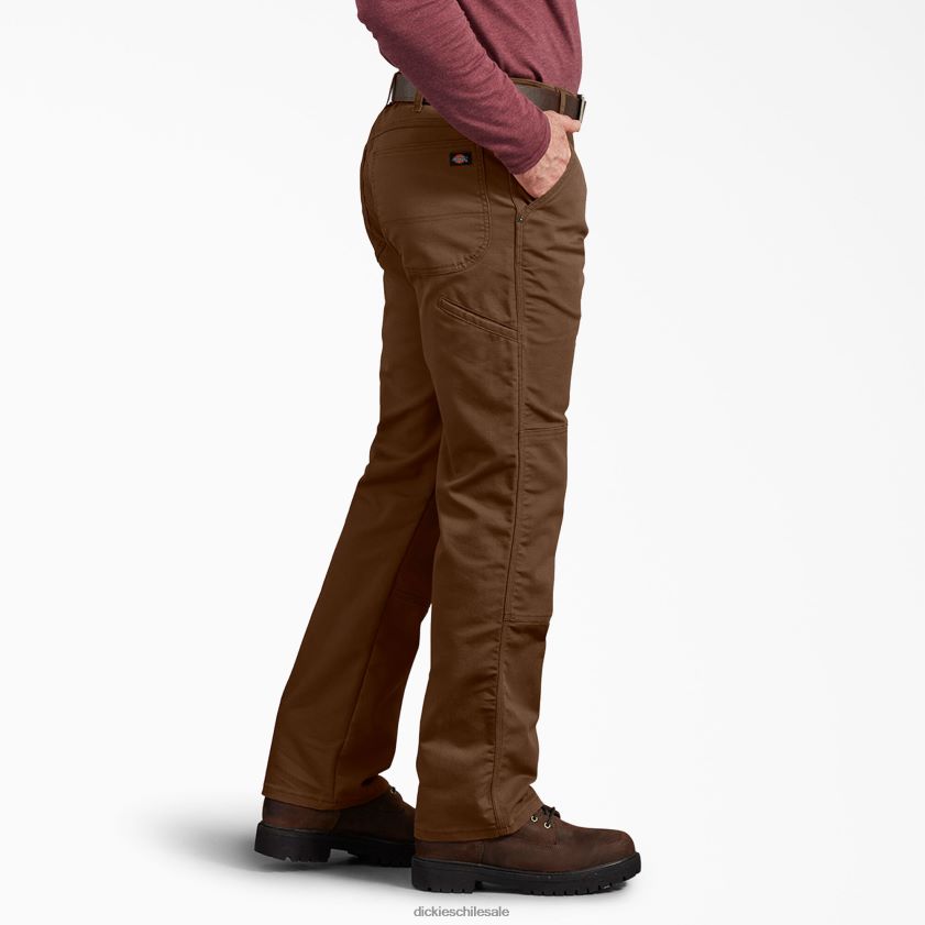marrón madera lavada a la piedra (stb) hombres pantalones de doble rodilla de pato de ajuste regular Dickies vestir X4H0F200