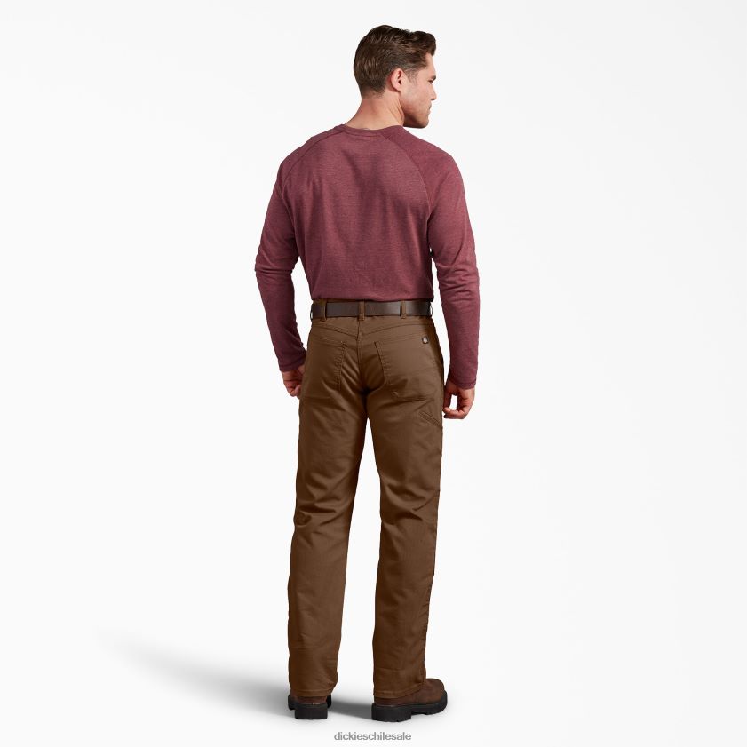 marrón madera lavada a la piedra (stb) hombres pantalones de doble rodilla de pato de ajuste regular Dickies vestir X4H0F200