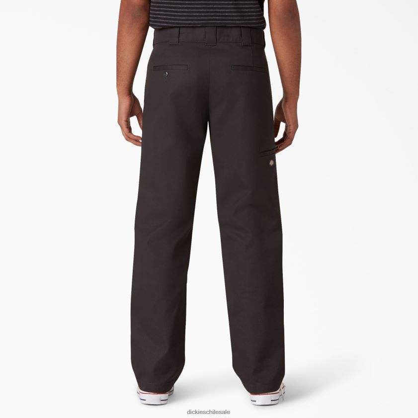 negro (bkx) hombres pantalones de doble rodilla con parte delantera plana Dickies vestir X4H0F307