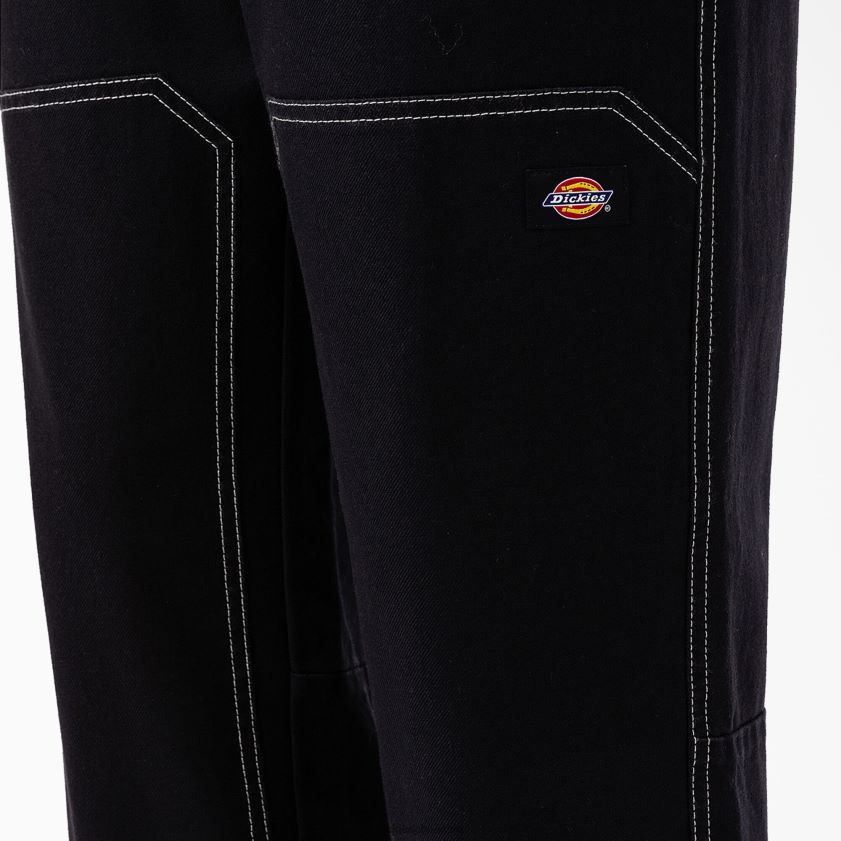 negro (bkx) hombres pantalones florala de corte holgado con doble rodilla Dickies vestir X4H0F227