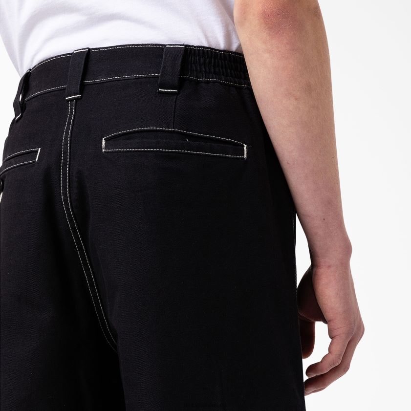 negro (bkx) hombres pantalones florala de corte holgado con doble rodilla Dickies vestir X4H0F227