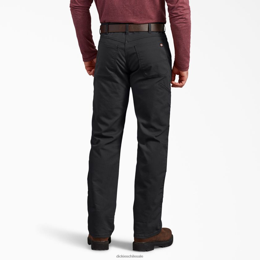 negro lavado a la piedra (sbk) hombres pantalones de doble rodilla de pato de ajuste regular Dickies vestir X4H0F198