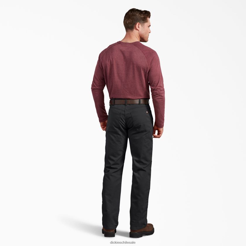 negro lavado a la piedra (sbk) hombres pantalones de doble rodilla de pato de ajuste regular Dickies vestir X4H0F198