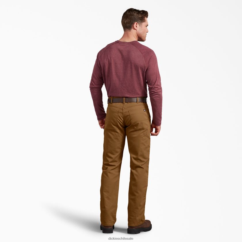 pato marrón lavado a la piedra (sbd) hombres pantalones de doble rodilla de pato de ajuste regular Dickies vestir X4H0F197