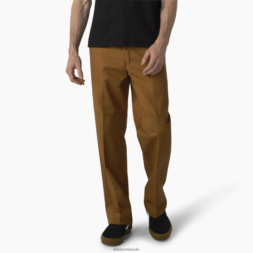 pato marrón/puntada de contraste (hwc) hombres pantalones de skate de doble rodilla Dickies vestir X4H0F164