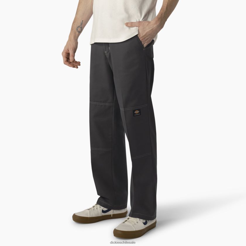 pespunte gris/carbón (hcg) hombres pantalones de skate de doble rodilla Dickies vestir X4H0F162