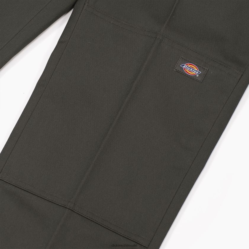 verde oliva (og) hombres pantalones de doble rodilla con parte delantera plana Dickies vestir X4H0F309