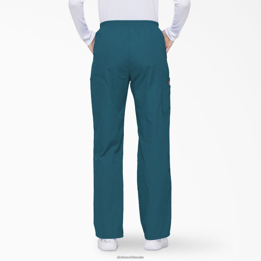 azul caribe (crb) mujer Pantalones médicos tipo cargo con pernera cónica de la firma eds Dickies vestir X4H0F2387
