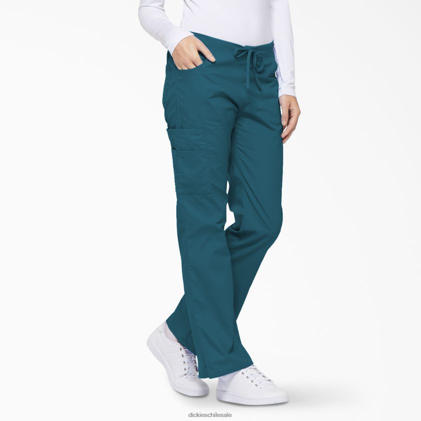 azul caribe (crb) mujer Pantalones médicos tipo cargo con pierna acampanada de eds Signature Dickies vestir X4H0F2521