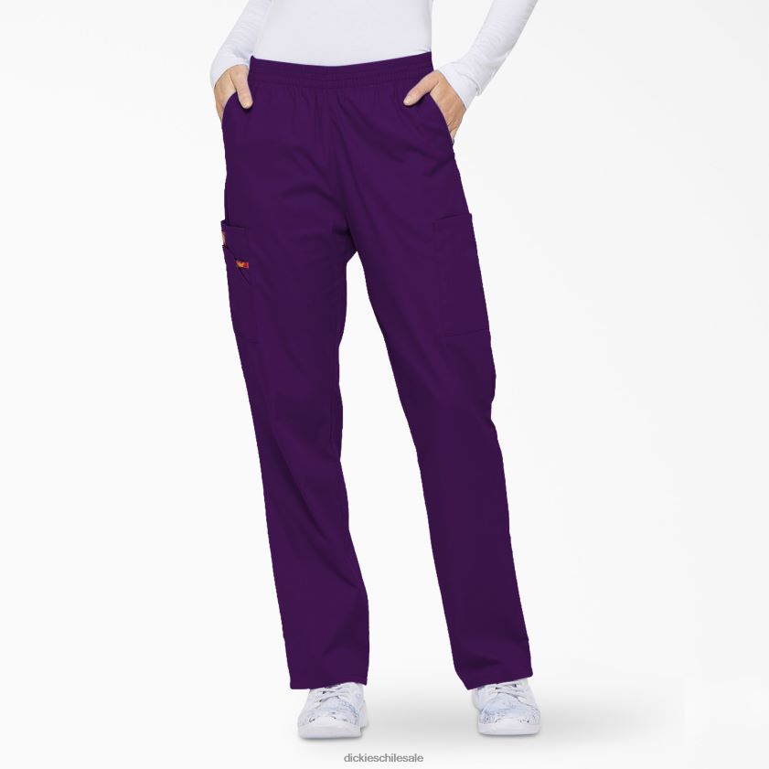 berenjena morada (huevo) mujer Pantalones médicos tipo cargo con pernera cónica de la firma eds Dickies vestir X4H0F2390