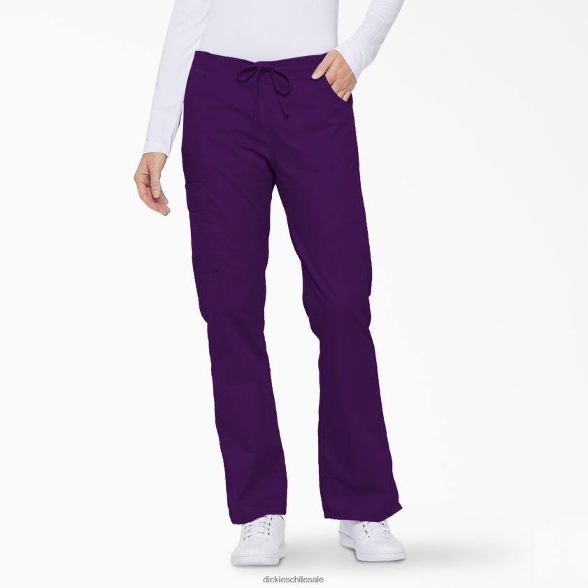 berenjena morada (huevo) mujer Pantalones médicos tipo cargo con pierna acampanada de eds Signature Dickies vestir X4H0F2524