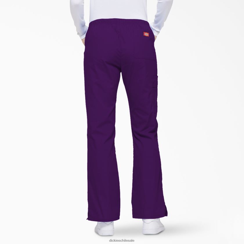 berenjena morada (huevo) mujer Pantalones médicos tipo cargo con pierna acampanada de eds Signature Dickies vestir X4H0F2524