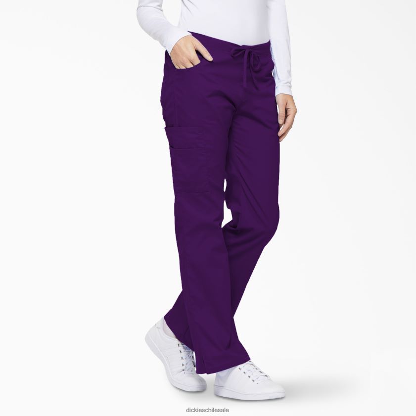 berenjena morada (huevo) mujer Pantalones médicos tipo cargo con pierna acampanada de eds Signature Dickies vestir X4H0F2524