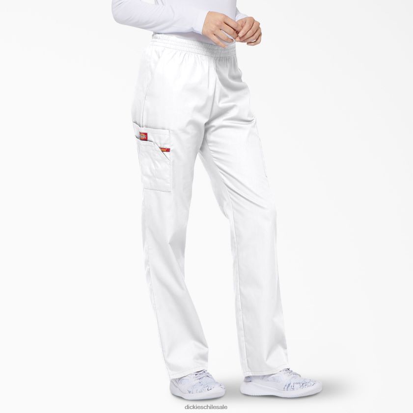 blanco (dwh) mujer Pantalones médicos tipo cargo con pernera cónica de la firma eds Dickies vestir X4H0F2389