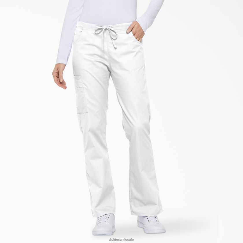 blanco (dwh) mujer Pantalones médicos tipo cargo con pierna acampanada de eds Signature Dickies vestir X4H0F2523