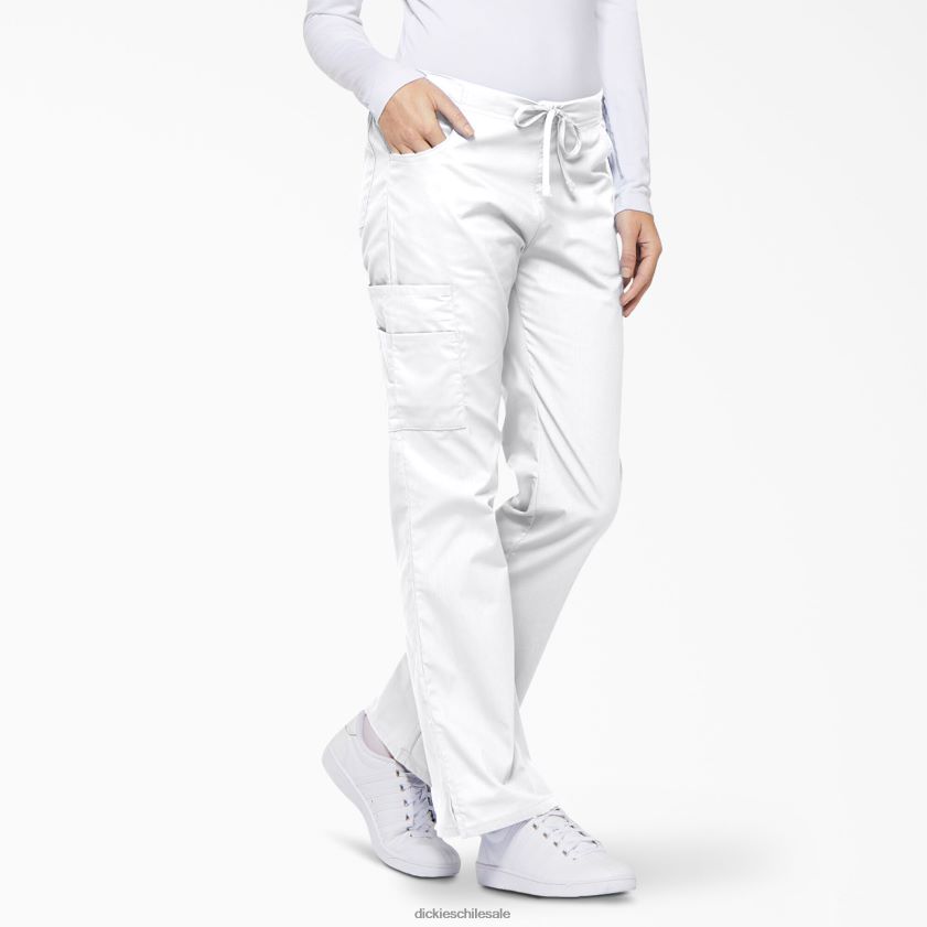 blanco (dwh) mujer Pantalones médicos tipo cargo con pierna acampanada de eds Signature Dickies vestir X4H0F2523