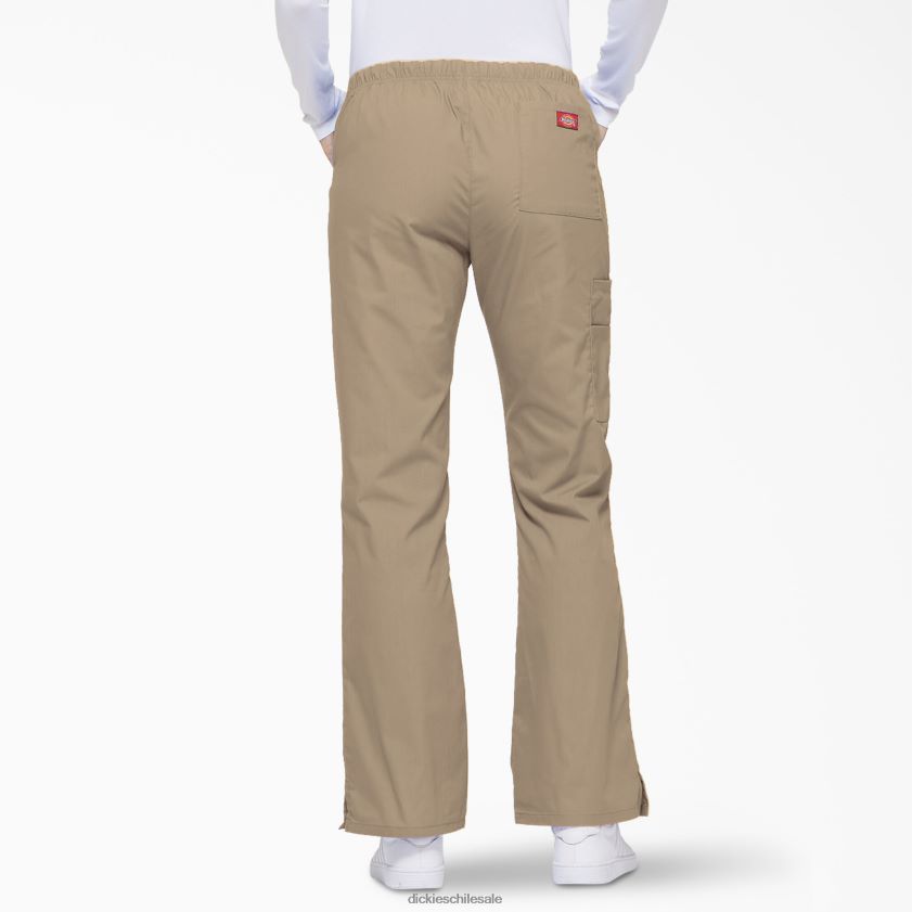 caqui (kha) mujer Pantalones médicos tipo cargo con pierna acampanada de eds Signature Dickies vestir X4H0F2530