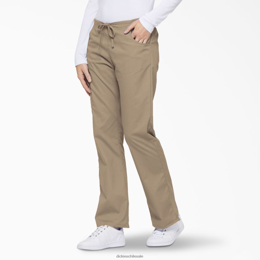 caqui (kha) mujer Pantalones médicos tipo cargo con pierna acampanada de eds Signature Dickies vestir X4H0F2530