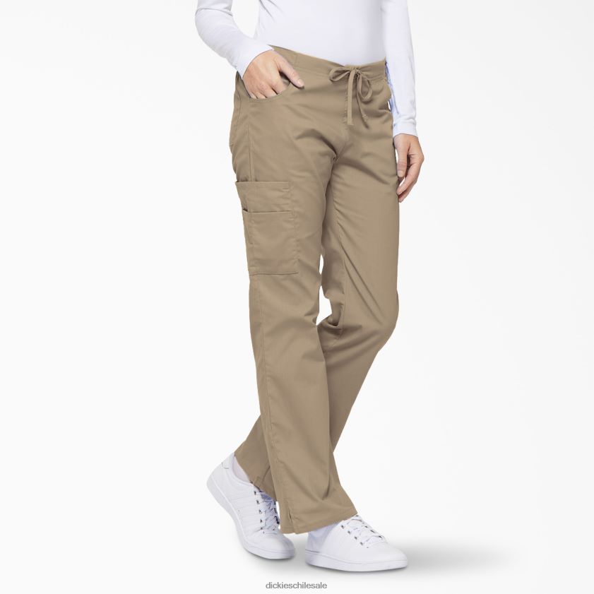 caqui (kha) mujer Pantalones médicos tipo cargo con pierna acampanada de eds Signature Dickies vestir X4H0F2530