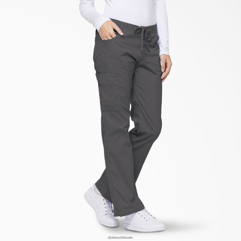 gris peltre (banco) mujer Pantalones médicos tipo cargo con pierna acampanada de eds Signature Dickies vestir X4H0F2532