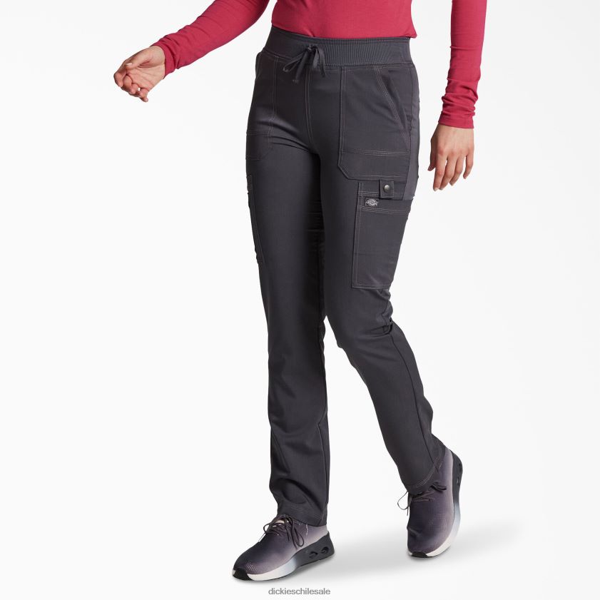 gris peltre (banco) mujer pantalones médicos tipo cargo con pernera cónica Dickies vestir X4H0F2559