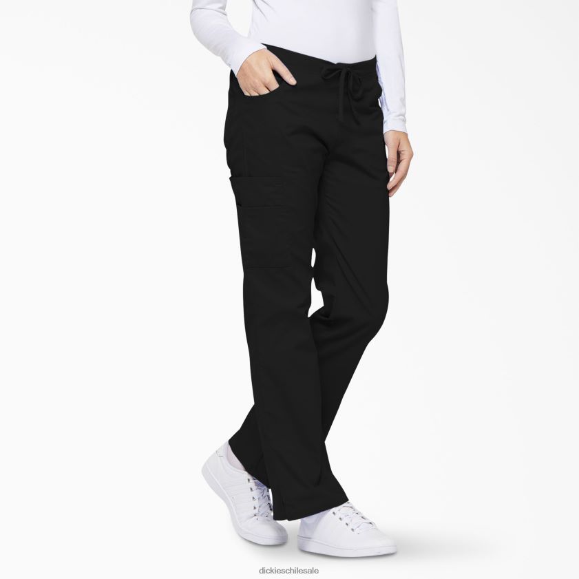 negro (negro) mujer Pantalones médicos tipo cargo con pierna acampanada de eds Signature Dickies vestir X4H0F2519