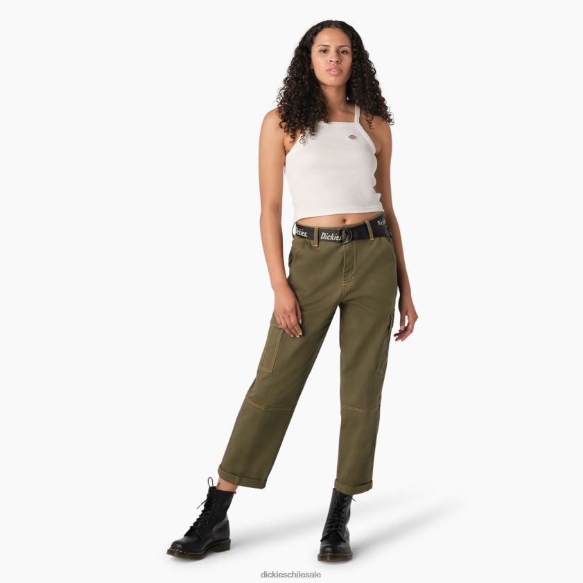 regular mujer pantalones cargo capri con costuras en contraste Dickies vestir X4H0F1805