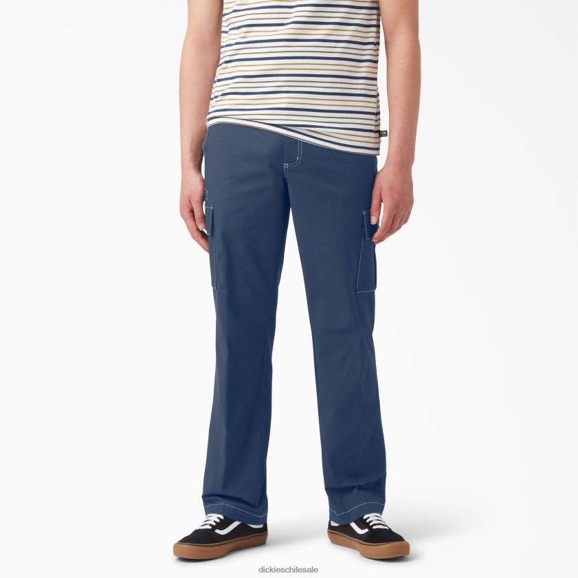 tinta azul marino/costura blanca (i2w) hombres pantalones cargo de skate ripstop Dickies vestir X4H0F306