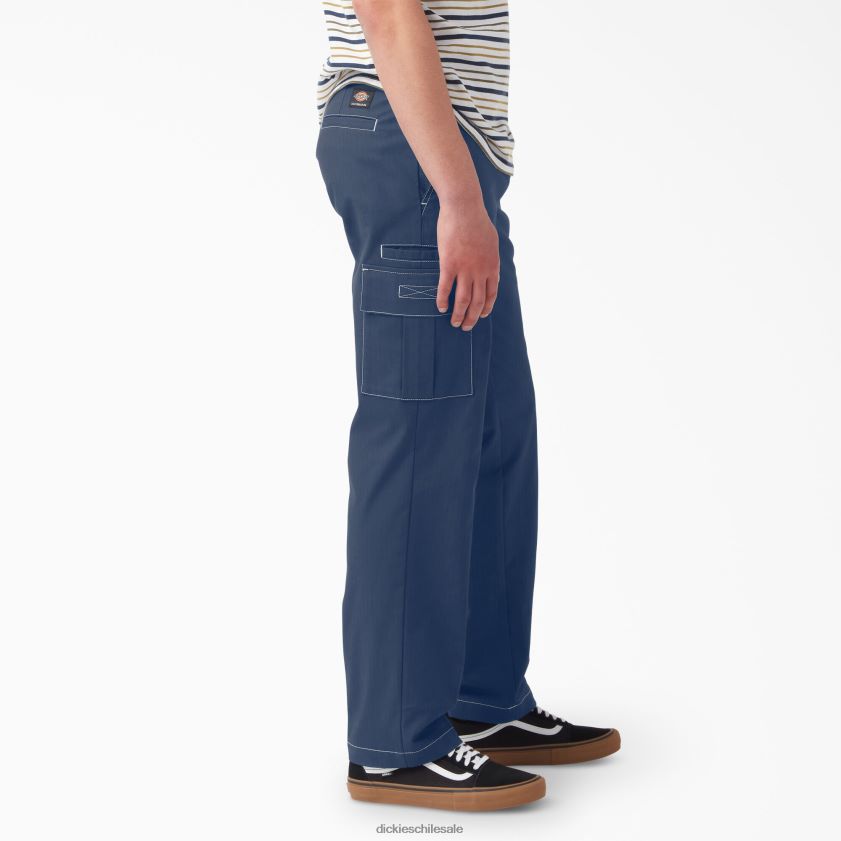 tinta azul marino/costura blanca (i2w) hombres pantalones cargo de skate ripstop Dickies vestir X4H0F306