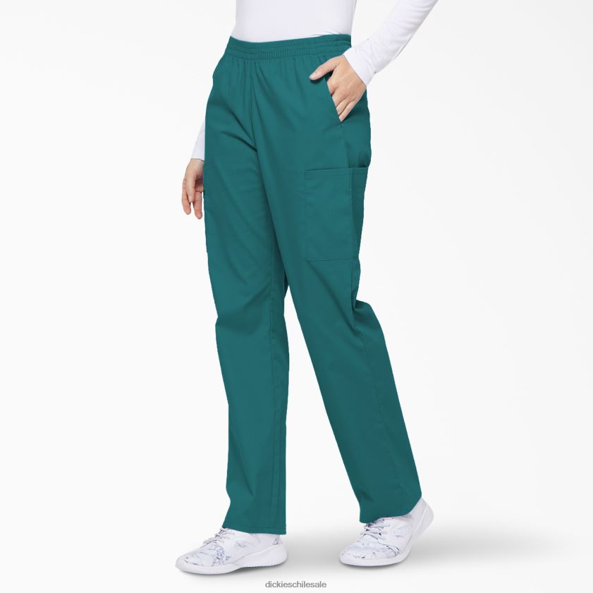 verde azulado (dtl) mujer Pantalones médicos tipo cargo con pernera cónica de la firma eds Dickies vestir X4H0F2388