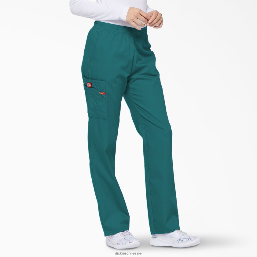verde azulado (dtl) mujer Pantalones médicos tipo cargo con pernera cónica de la firma eds Dickies vestir X4H0F2388