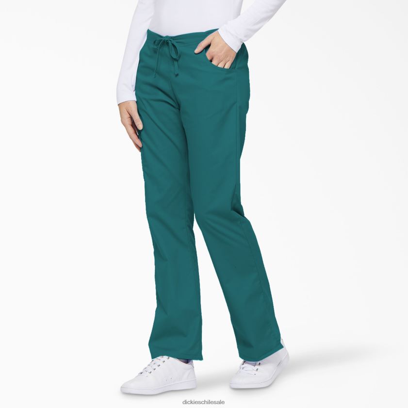 verde azulado (dtl) mujer Pantalones médicos tipo cargo con pierna acampanada de eds Signature Dickies vestir X4H0F2522