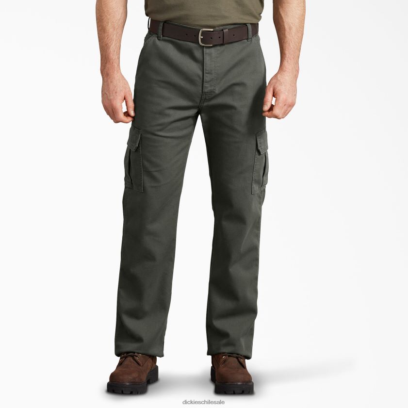 verde oliva lavado a la piedra (sog) hombres pantalones cargo de pato de corte regular Dickies vestir X4H0F178