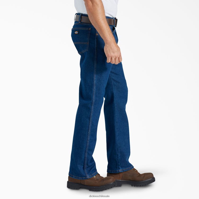 azul índigo aclarado (rnb) hombres vaqueros de corte regular con cintura activa Dickies vestir X4H0F230
