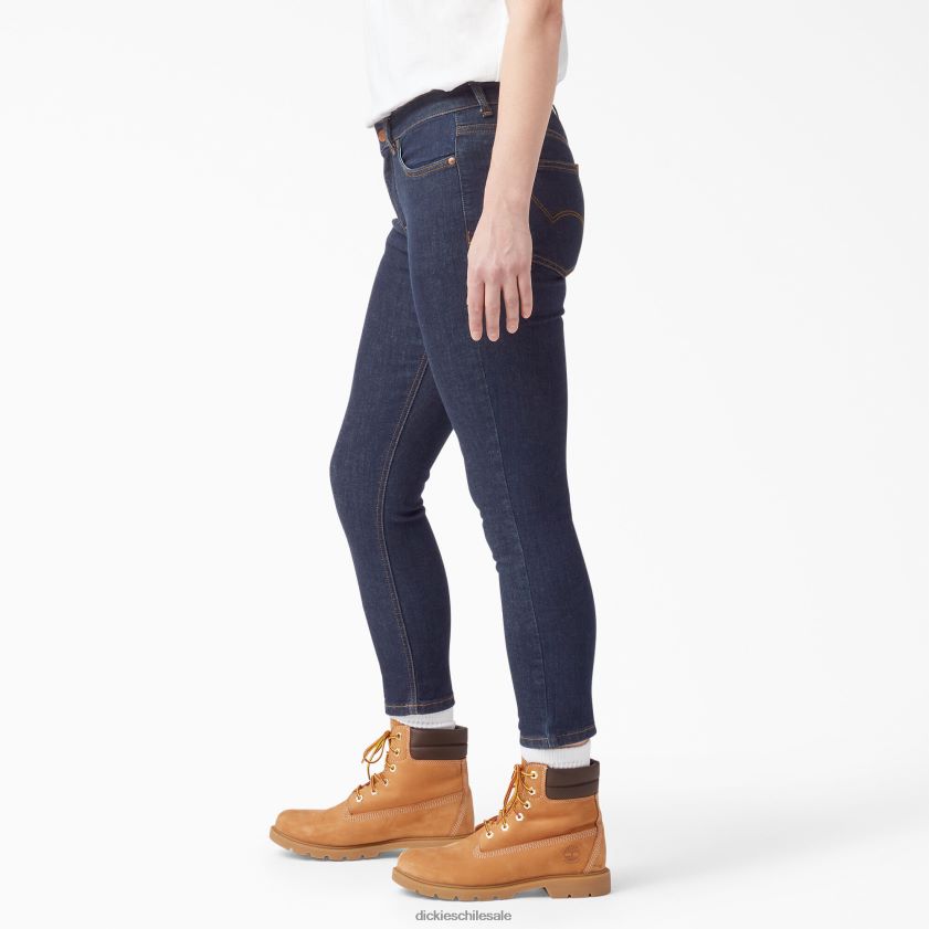 azul índigo aclarado (rnb) mujer jeans capri ajustados de forma perfecta Dickies vestir X4H0F1870