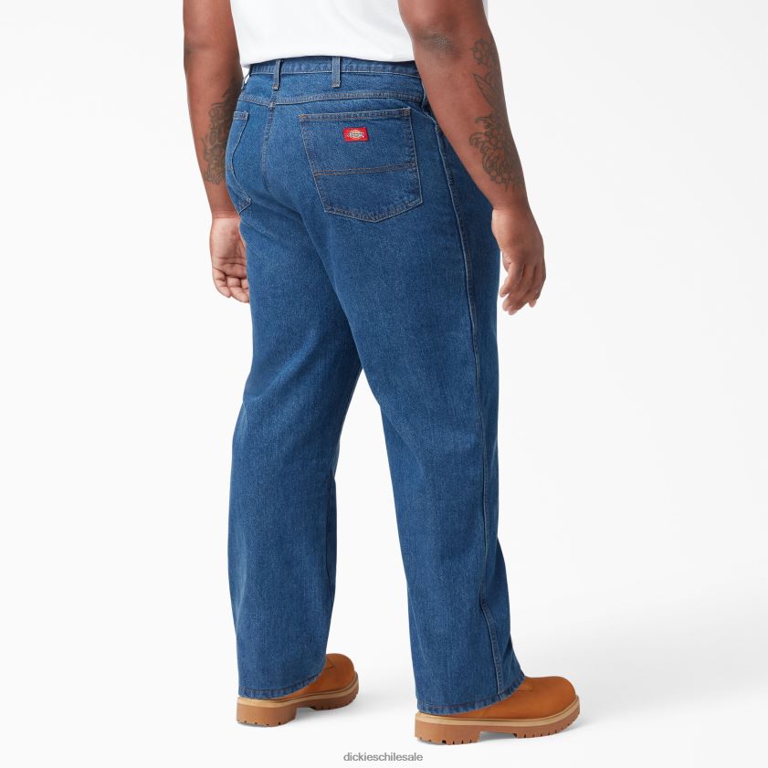 azul índigo lavado a la piedra (snb) hombres jeans rectos regulares Dickies vestir X4H0F131